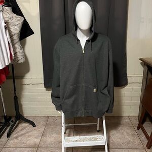 Carhartt Dark Gray Hoodie Full Zip 3XL Loose Fit